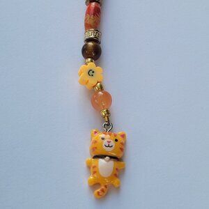 Orange Cat Keychain - Handmade